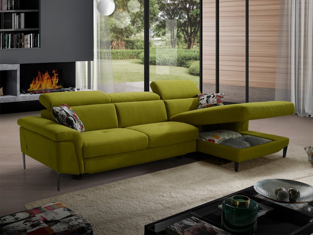 vegas divano chaise longue verde