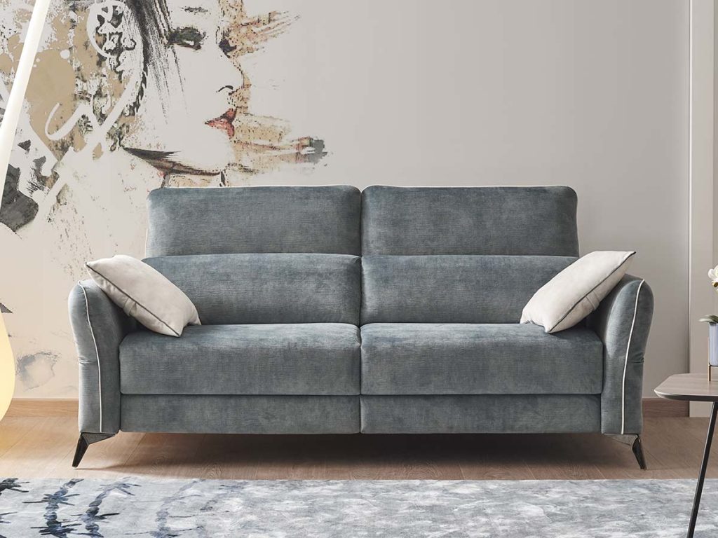 Divano 3 posti maxi con 2 relax elettrici (seduta 78cm) in tessuto