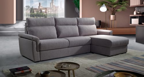 Adrian Divano con chaise longue grigio