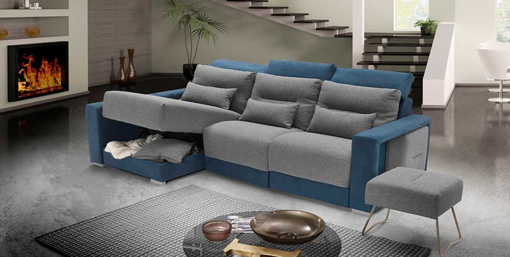 Divani angolare con un relax elettrico e chaise longue