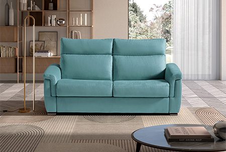 Adrian divano letto lineare azzurro