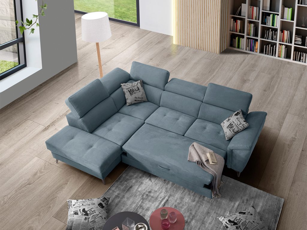 Baltimora Divano angolare azzurro