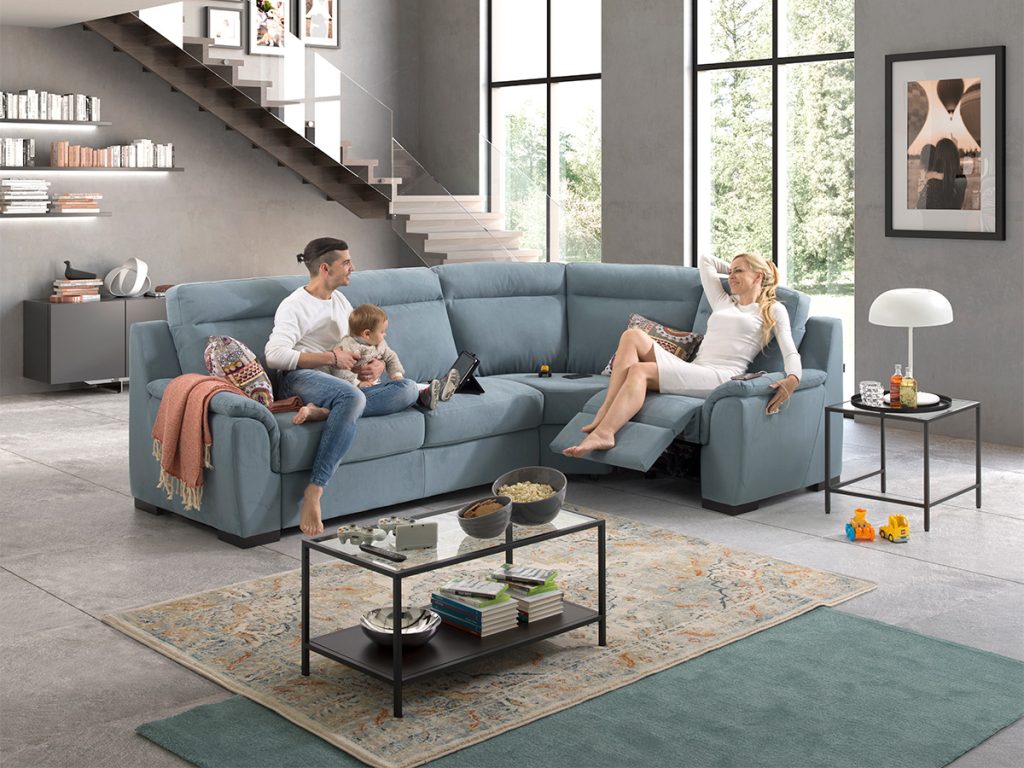 charlotte divano angolare azzurro