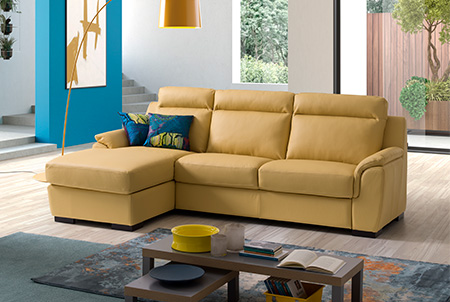 charlotte divano con chaise longue giallo