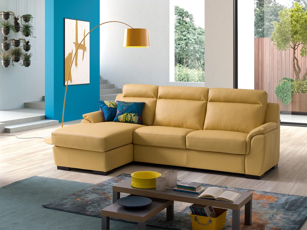 charlotte divano con chaise longue giallo