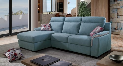 charlotte divano con chaise longue azzurro