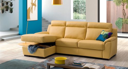 charlotte divano con chaise longue giallo