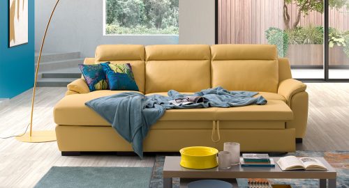charlotte divano con chaise longue giallo