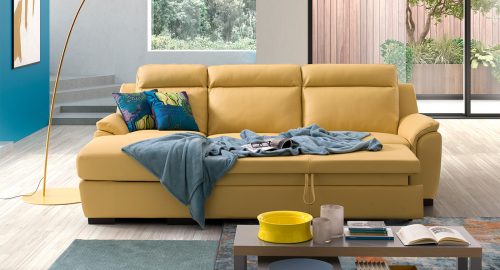 charlotte divano con chaise longue giallo