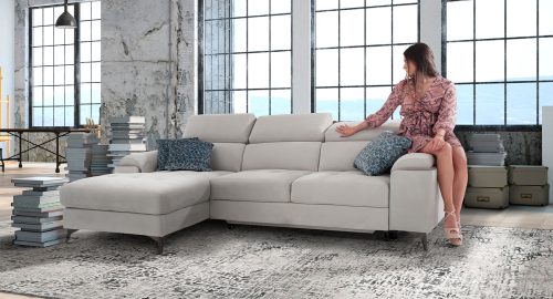 Eden Divano con chaise longue bianco