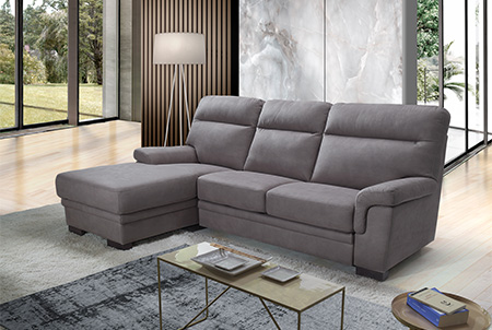 favola divano angolare con chaise longue e letto delfino grigio scuro