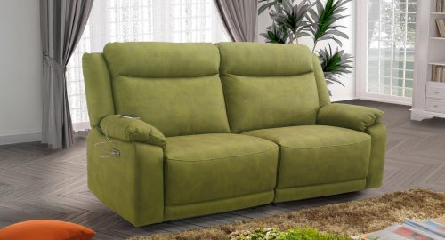 Divano 3 posti con 2 relax elettrici in microfibra antimacchia