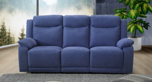 Divano 3 posti maxi con 2 relax elettrici in microfibra antimacchia