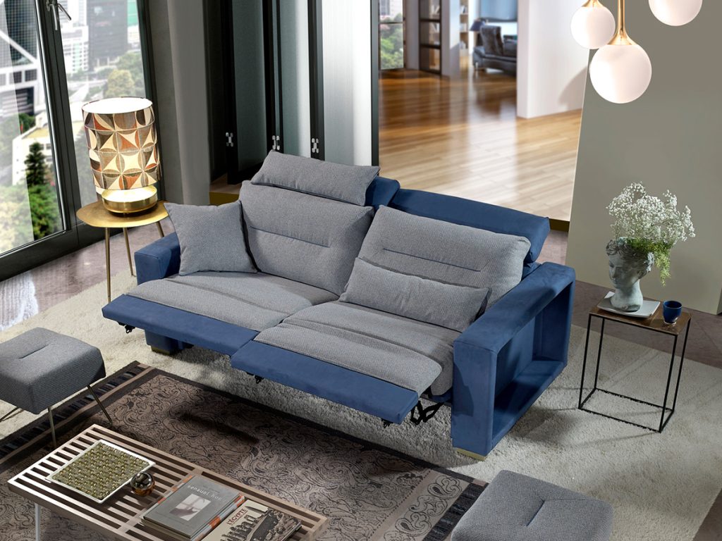 hawaii divano lineare blu grigio