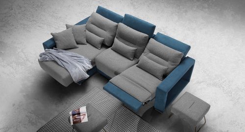 hawaii divano con chaise longue blu grigio