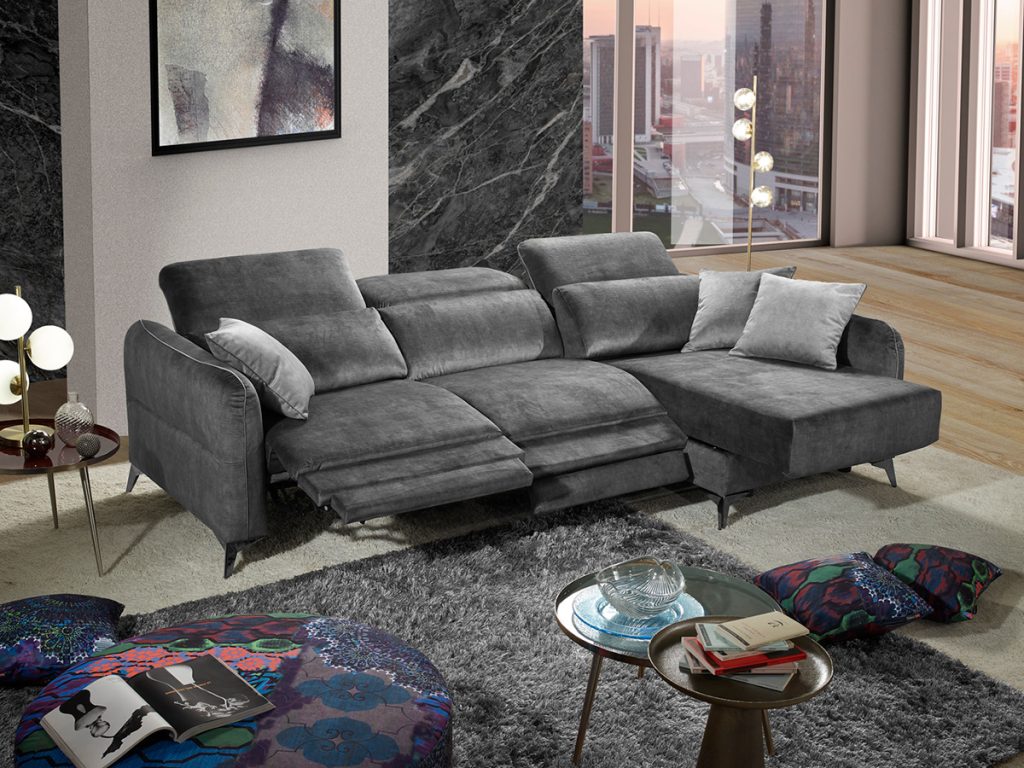 Bounganville Divano lineare relax grigio scuro