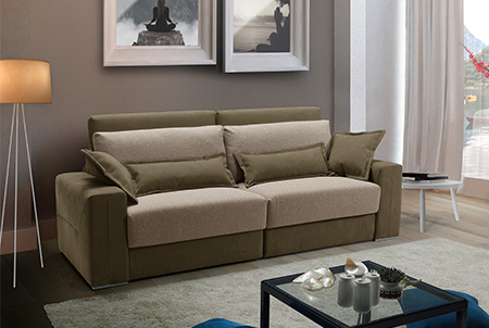 lanzarote divano lineare bicolore verde beige