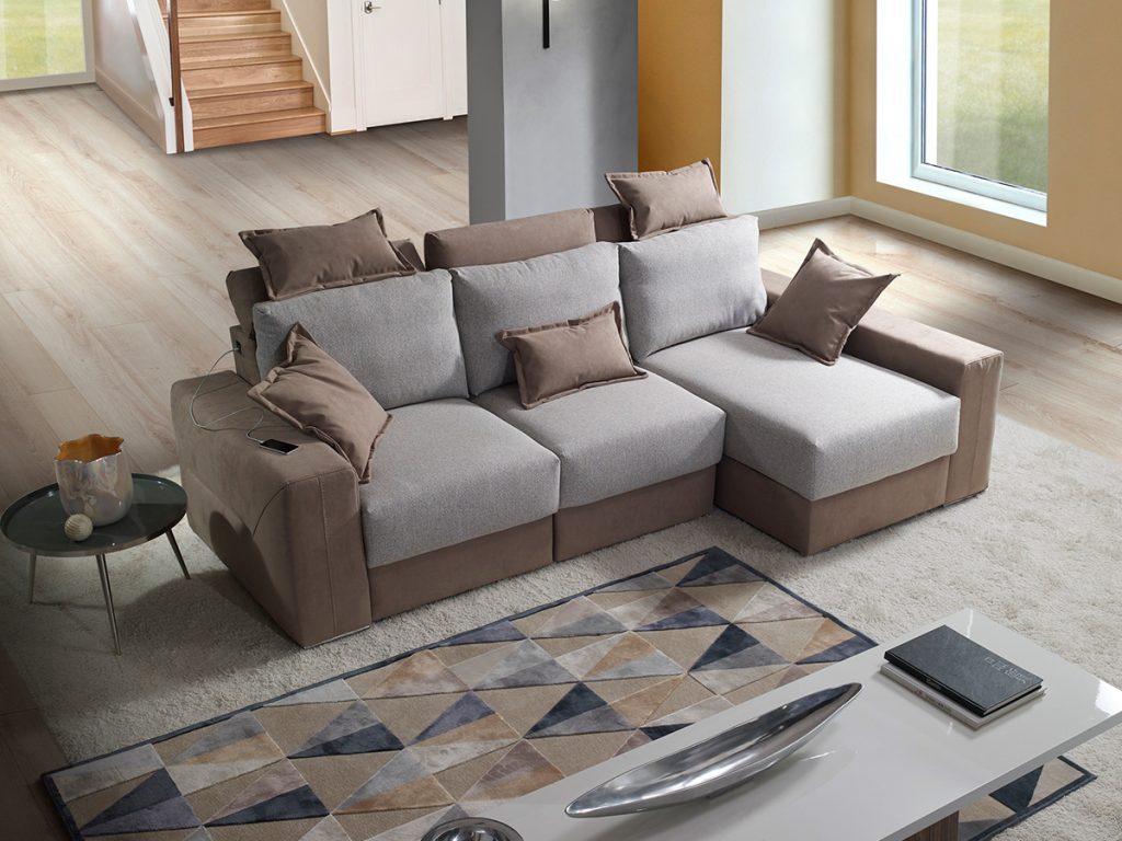 Lanzarote Divano con chaise longue bicolore