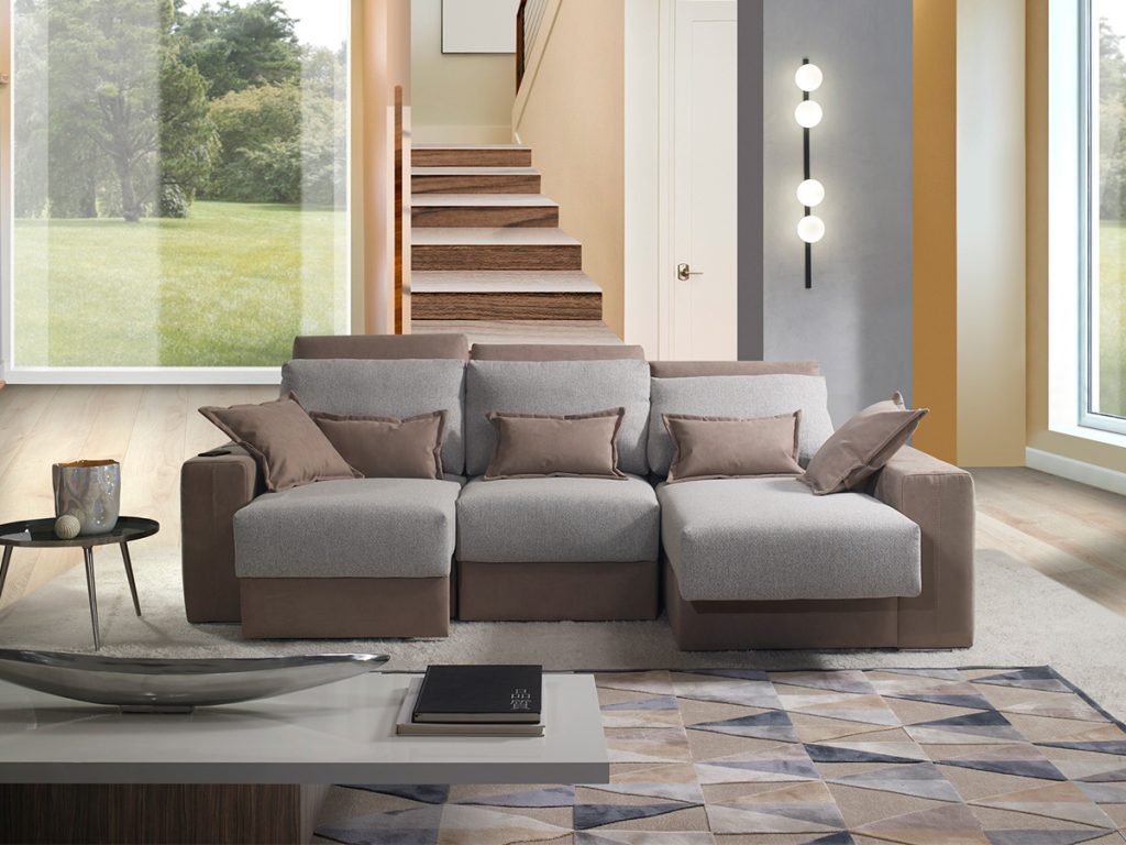 Lanzarote Divano con chaise longue bicolore