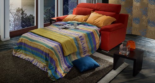 Levanzo divano letto lineare rosso