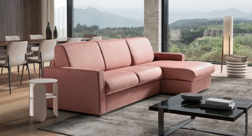 lipari divano letto con chaise longue rosa