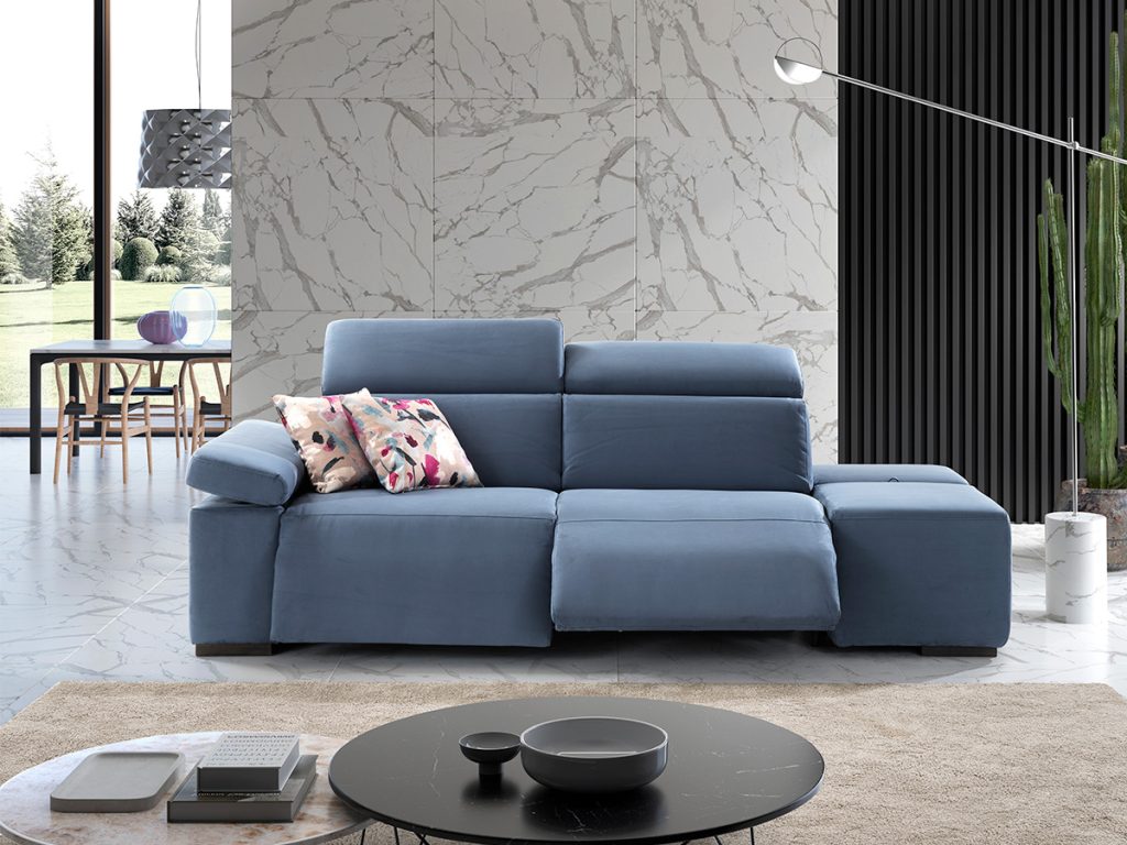 lisbona divano lineare relax azzurro