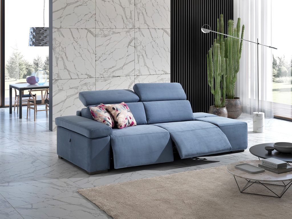 lisbona divano lineare relax azzurro