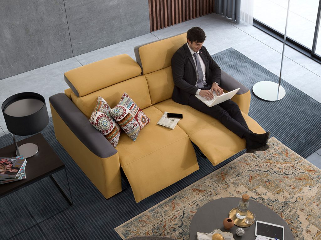 lisbona divano letto lineare giallo