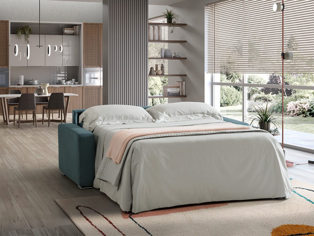 Maretta divano letto lineare blu
