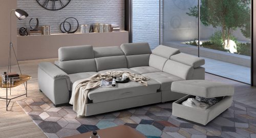 Milos Divano angolare letto e pouf