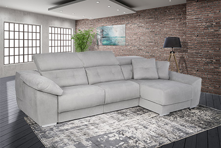 paros divano relax con chaise longue grigio