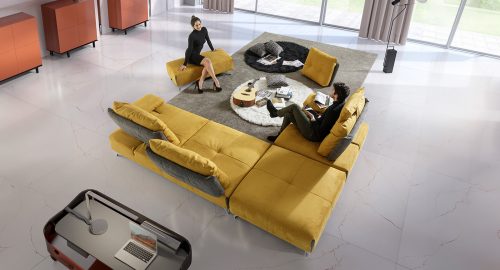 Sparviero Divano angolare giallo