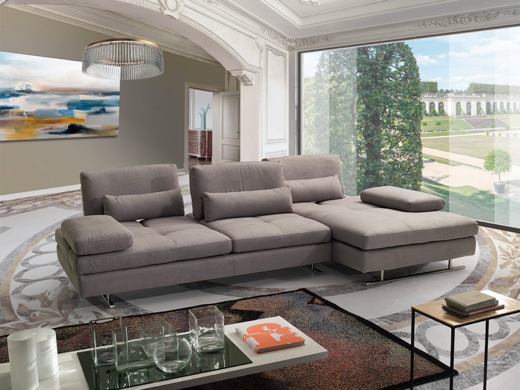 Vivara divano con chaise longue grigio
