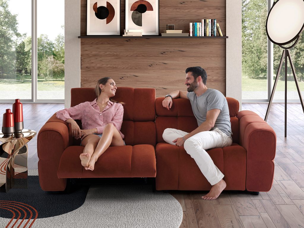 divano bubble lineare relax rosso