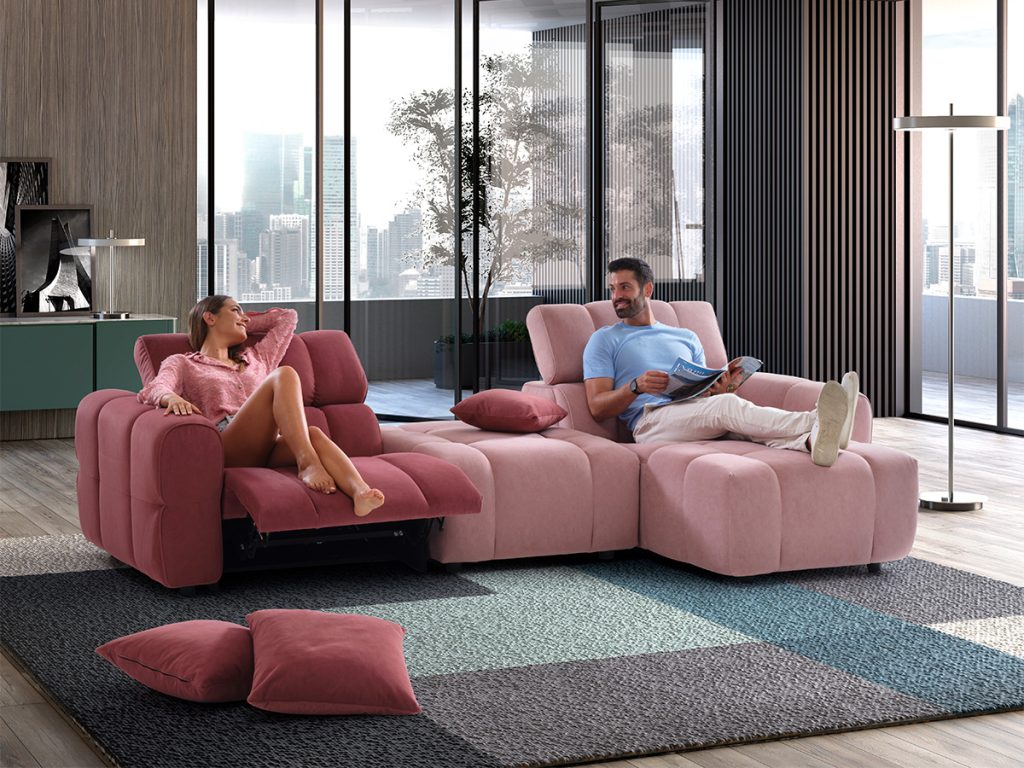 Divano Bubble 3 posti 2 relax elettrici