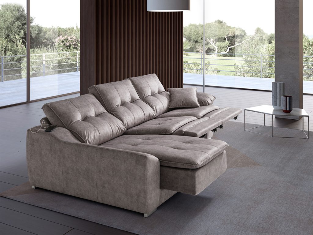 venus divano relax chaise longue grigio chiaro