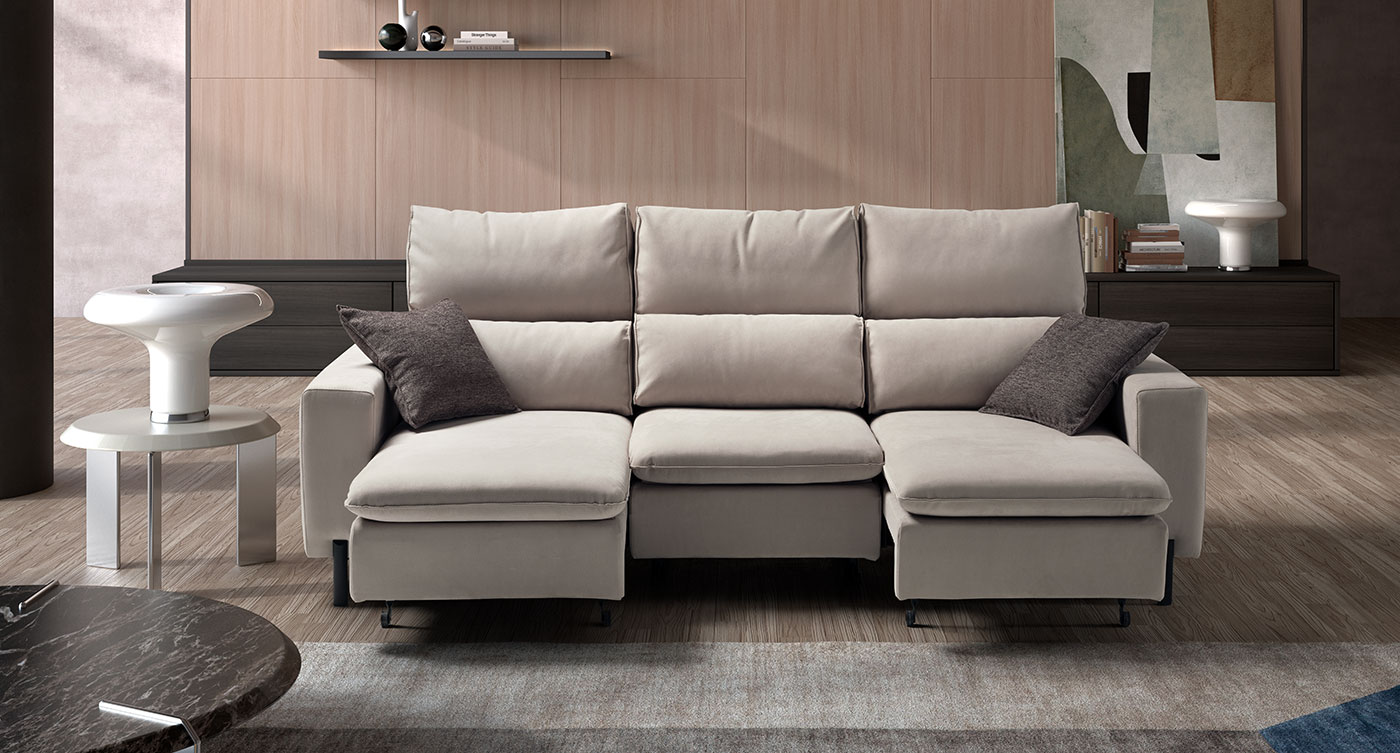 macao divano chaise longue grigio chiaro