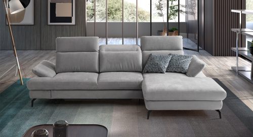 Dakota Divano con chaise longue grigio