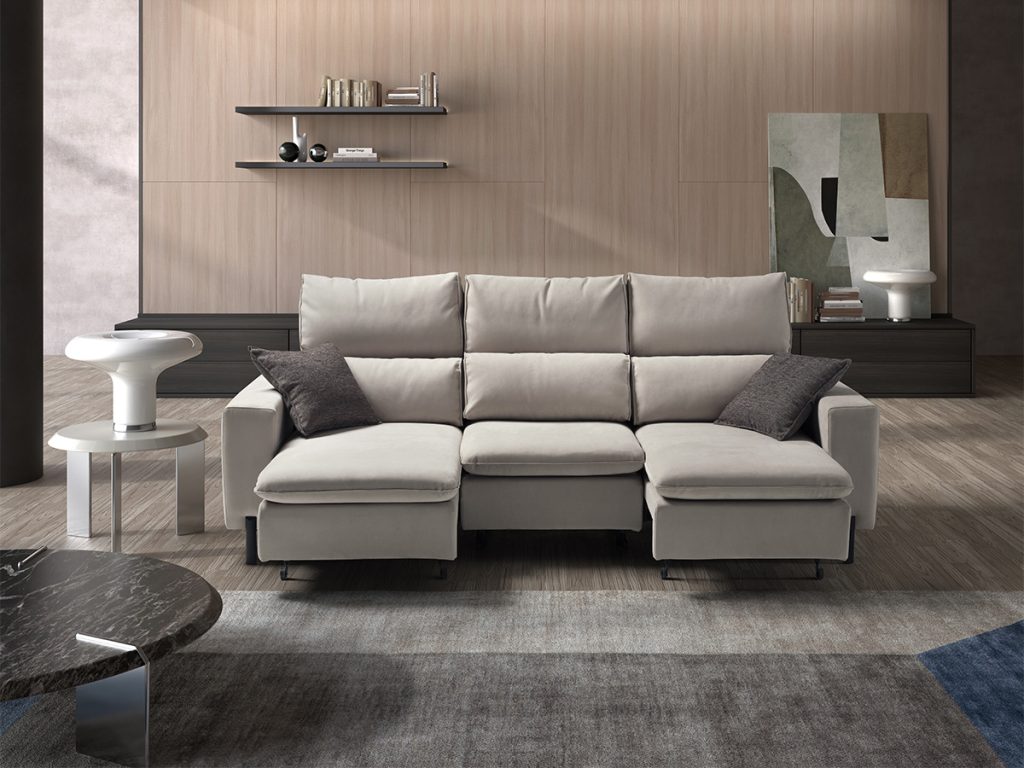 macao divano chaise longue grigio chiaro