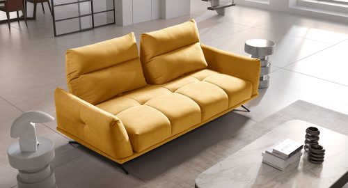 piuma divano lineare giallo