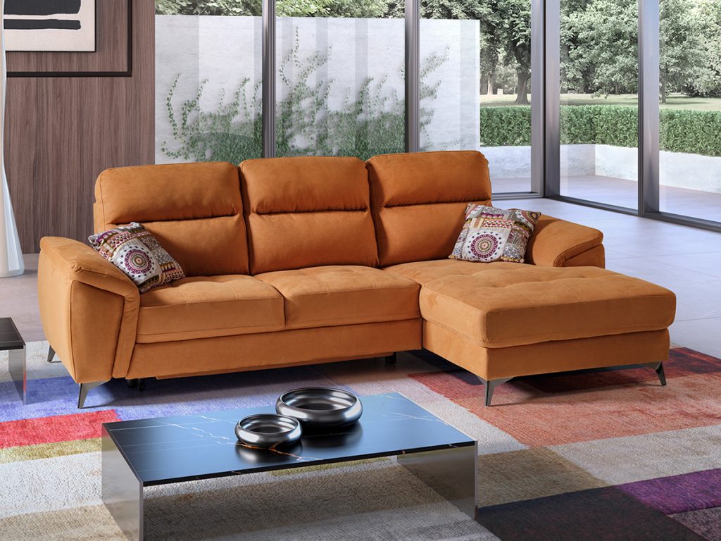 colorado divano chaise longue maxi seduta arancione