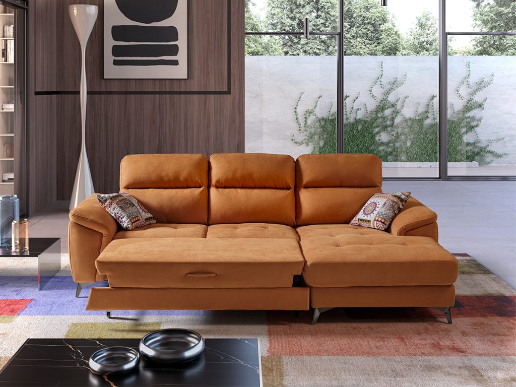 colorado divano chaise longue maxi seduta arancione