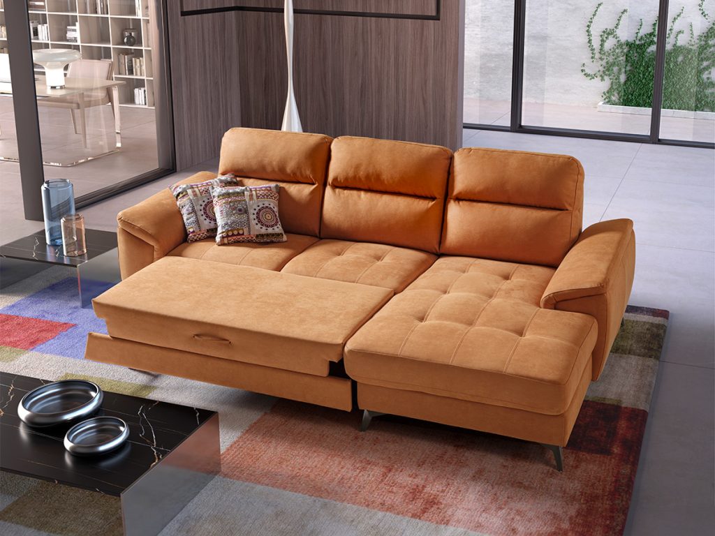 colorado divano chaise longue maxi seduta arancione