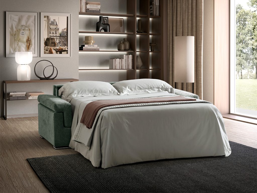 maretta divano letto lineare verde