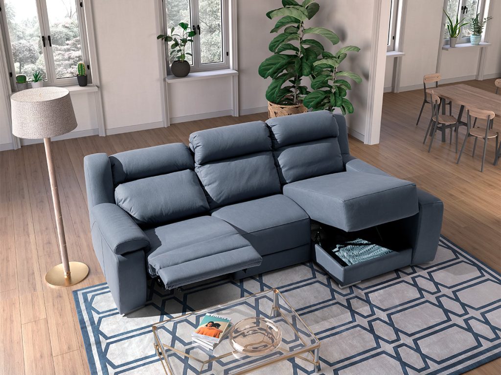 spring divano angolare relax blu