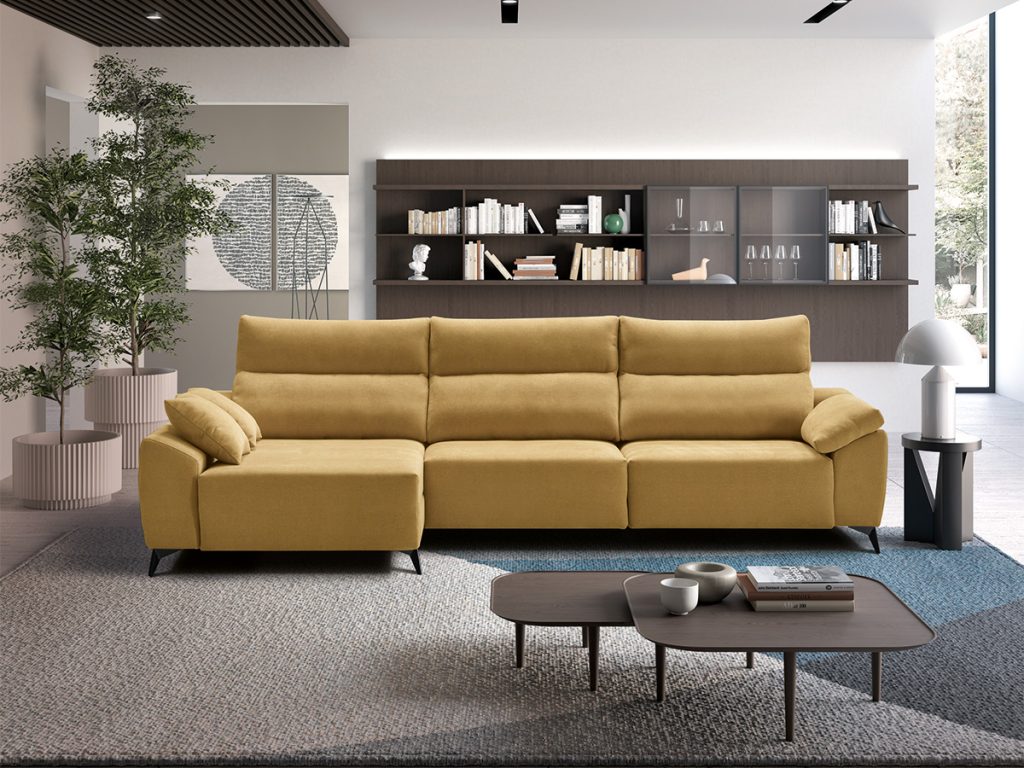bali divano angolare con chaise longue giallo
