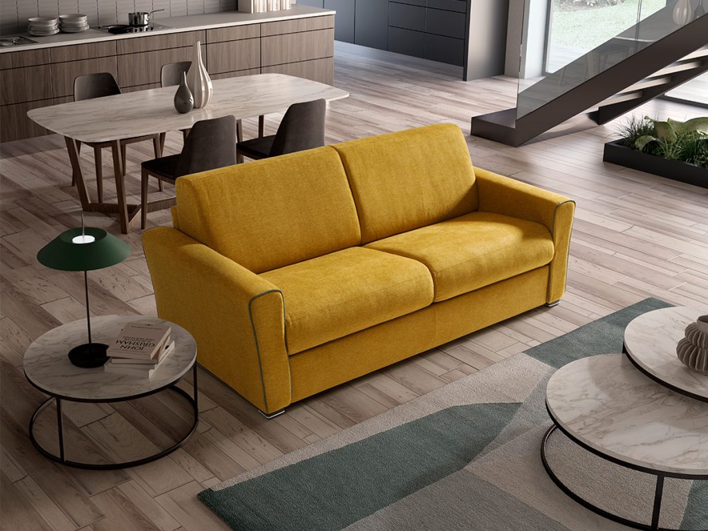 lipari divano letto lineare giallo