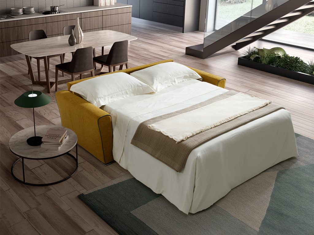 lipari divano letto lineare giallo