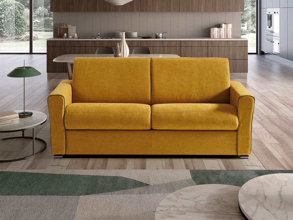 lipari divano letto lineare giallo