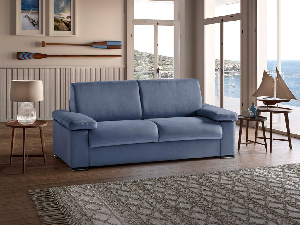 lipari divano letto lineare azzurro